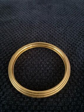 Ribbed Gold-Tone Bangle Bracelet